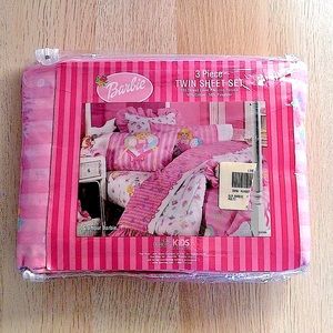 Vintage Barbie Twin Sheet And 2 Valances